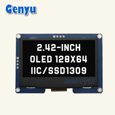 Хорошая цена. Монохромный 2,42 дюймовый OLED дисплей 128x64 разрешение SSD1309 I2C интерфейс онлайн