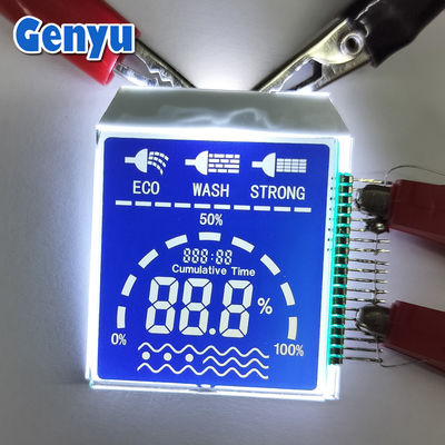 Настраиваемый размер сегмента LCD дисплей HTN Синий PIN Подключение с белым подсветкой